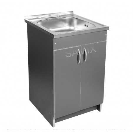 Тумба з мийкою 60х60 права Антрацит Samix для кухні з сифоном