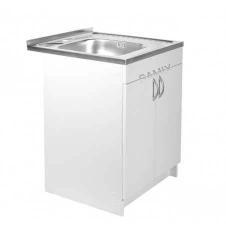Тумба з мийкою 60х50 ліва Біла Samix для кухні з сифоном