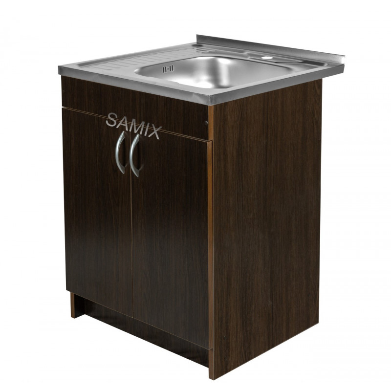 Тумба з мийкою 60х50 права Венге Samix для кухні з сифоном Тумба з мийкою 60х50 права Венге Samix для кухні з сифоном