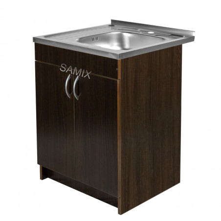 Тумба з мийкою 60х50 права Венге Samix для кухні з сифоном