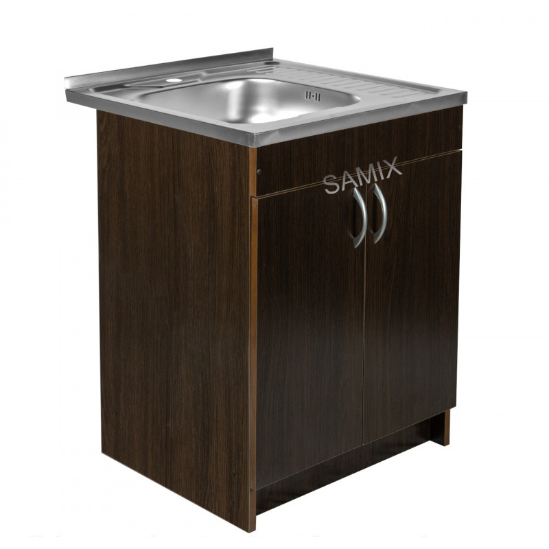 Тумба з мийкою 60х50 ліва Венге Samix для кухні з сифоном