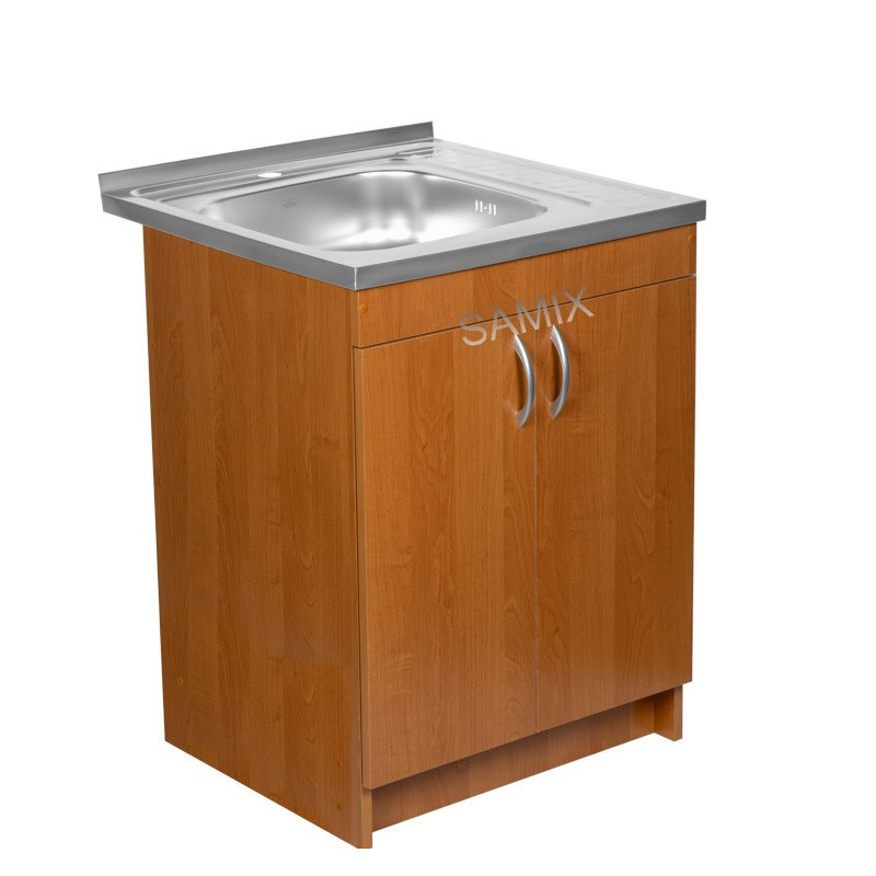 Комплект: Тумба 60 Вільха + Мийка 60х50 0.6 мм (Ліва) + Євросифон | Samix