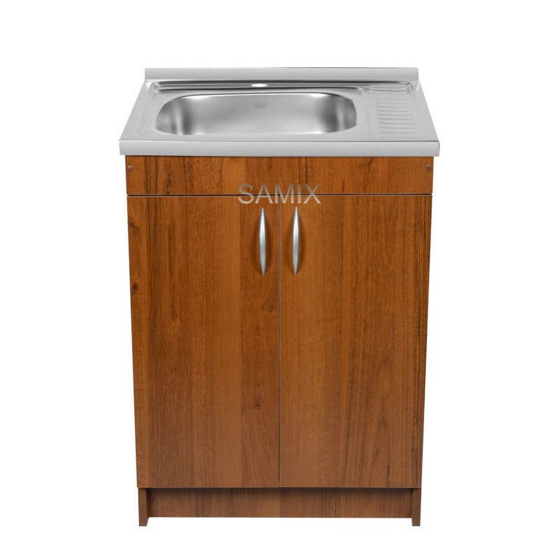 Тумба з мийкою 60х50 ліва Горіх Лісовий Samix для кухні з сифоном Тумба з мийкою 60х50 ліва Горіх Лісовий Samix для кухні з сифоном