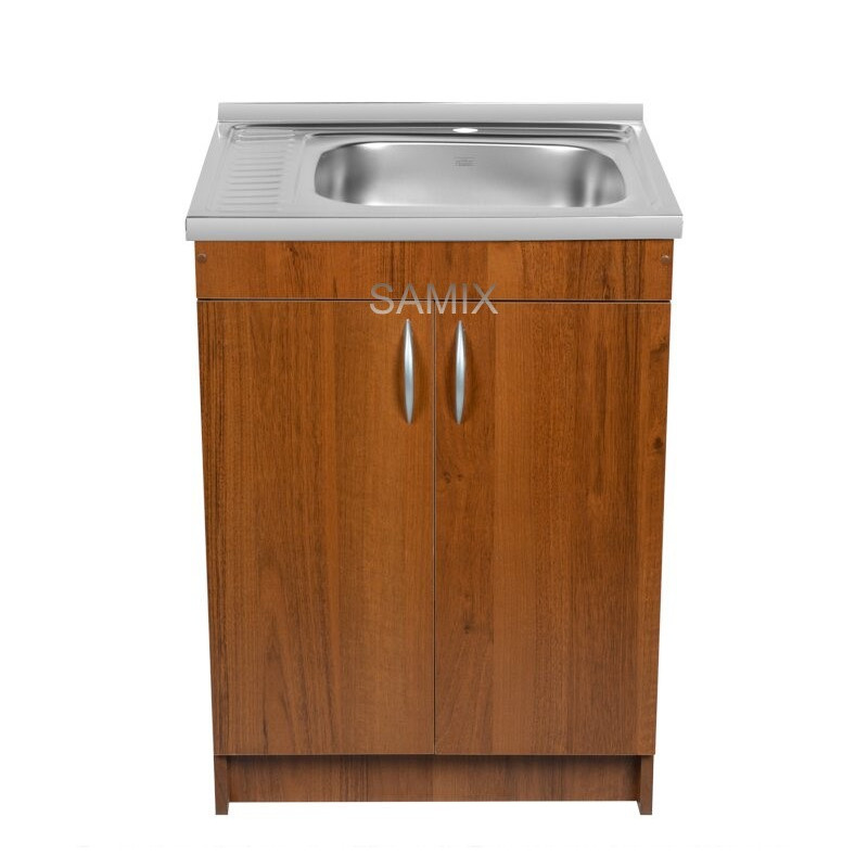 Тумба з мийкою 60х50 права Горіх Лісовий Samix для кухні з сифоном Тумба з мийкою 60х50 права Горіх Лісовий Samix для кухні з сифоном