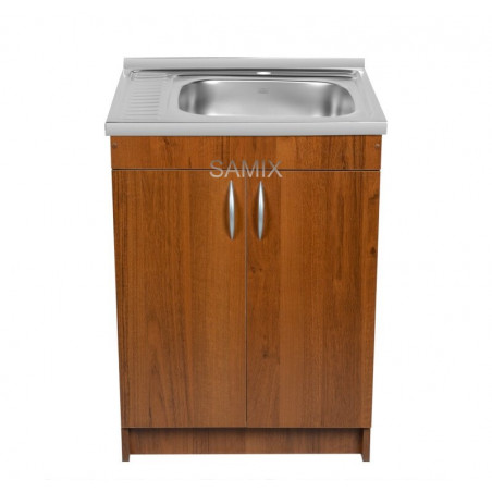 Тумба з мийкою 60х50 права Горіх Лісовий Samix для кухні з сифоном