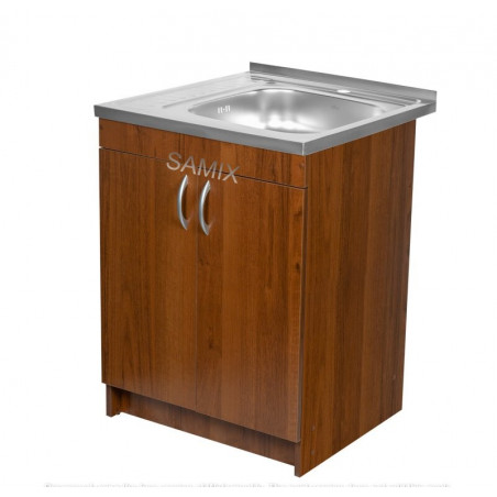 Комплект: Тумба 60 Горіх Лісовий + Мийка 60х50 0.6 мм (Права) + Євросифон | Samix