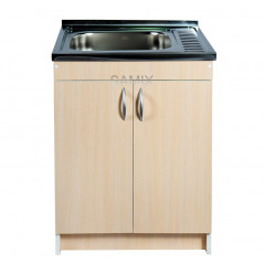 Тумба з мийкою 60х50 права Горіх Лісовий Samix для кухні з сифоном