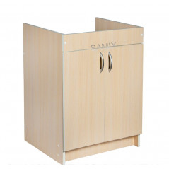 Тумба з мийкою 60х50 права Дуб Молочний Samix для кухні з сифоном