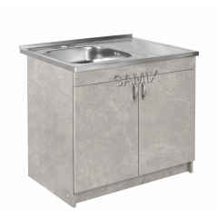 Тумба з мийкою 80х60 права Індастріал Samix для кухні з сифоном