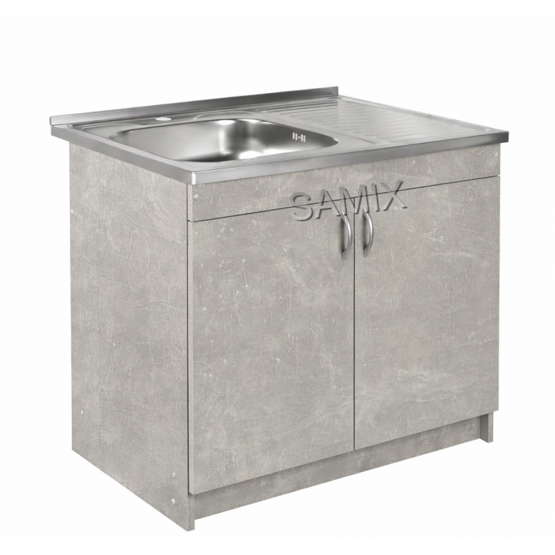 Тумба з мийкою 80х60 права Індастріал Samix для кухні з сифоном