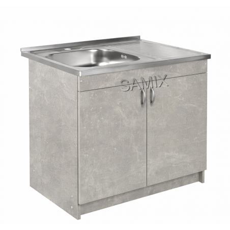 Тумба з мийкою 80х60 права Індастріал Samix для кухні з сифоном