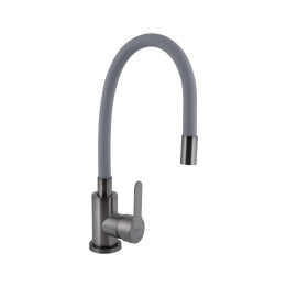 Змішувач для кухні Pure 015F3 GraphiteGrey (k35) з гнучким виливом Brinex
