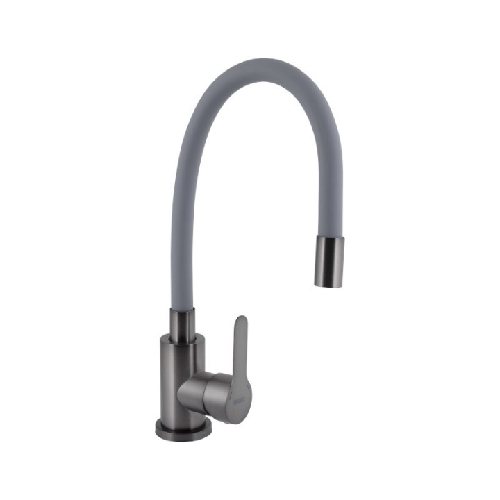 Змішувач для кухні Pure 015F3 GraphiteGrey (k35) з гнучким виливом Brinex
