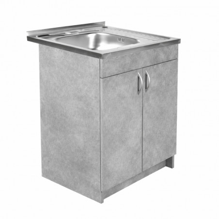 Комплект: Тумба 60 Індастріал + Мийка 60х60 0.6 мм (Ліва) + Євросифон | Samix
