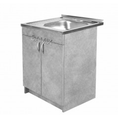 Комплект: Тумба 60 Індастріал + Мийка 60х60 0.6 мм (Права) + Євросифон | Samix