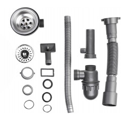 Комплект: Тумба 60 Індастріал + Мийка 60х50 0.6 мм (Права) + Євросифон | Samix