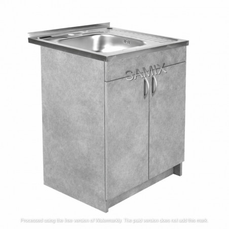 Комплект: Тумба 60 Індастріал + Мийка 60х50 0.6 мм (Ліва) + Євросифон | Samix