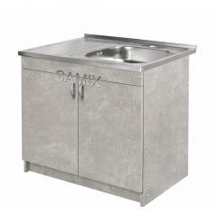 Комплект: Тумба 80 Індастріал + Мийка 80х50 0.6 мм (Права) + Євросифон | Samix