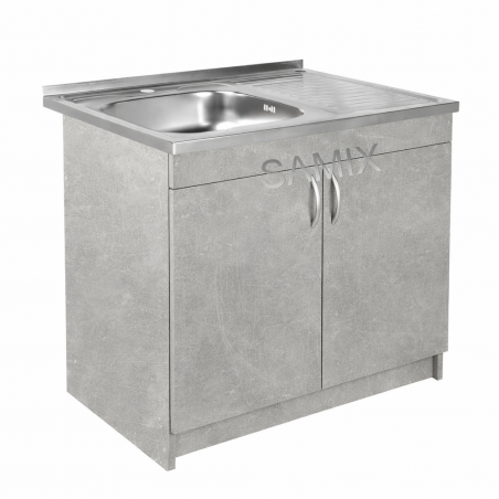 Комплект: Тумба 80 Індастріал + Мийка 80х50 0.8 мм (Ліва) + Євросифон | Samix