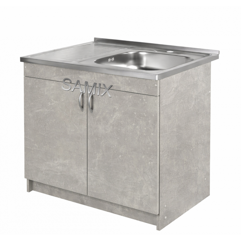 Комплект: Тумба 80 Індастріал + Мийка 80х50 0.8 мм  (Права) + Євросифон | Samix