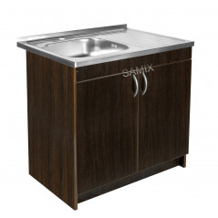 Комплект: Тумба 80 Венге + Мийка 80х50 0.6 мм (Ліва) + Євросифон | Samix