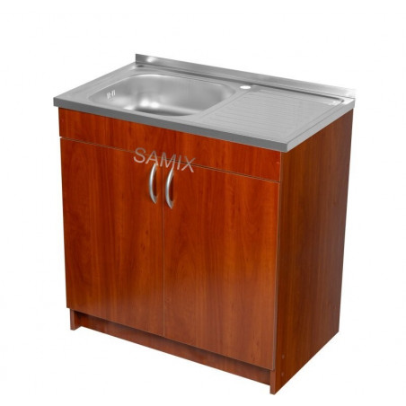 Комплект: Тумба 80 Яблуня + Мийка 80х50 0.6 мм (Ліва) + Євросифон | Samix