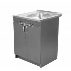 Тумба з мийкою 60х60 права Антрацит Samix для кухні з сифоном
