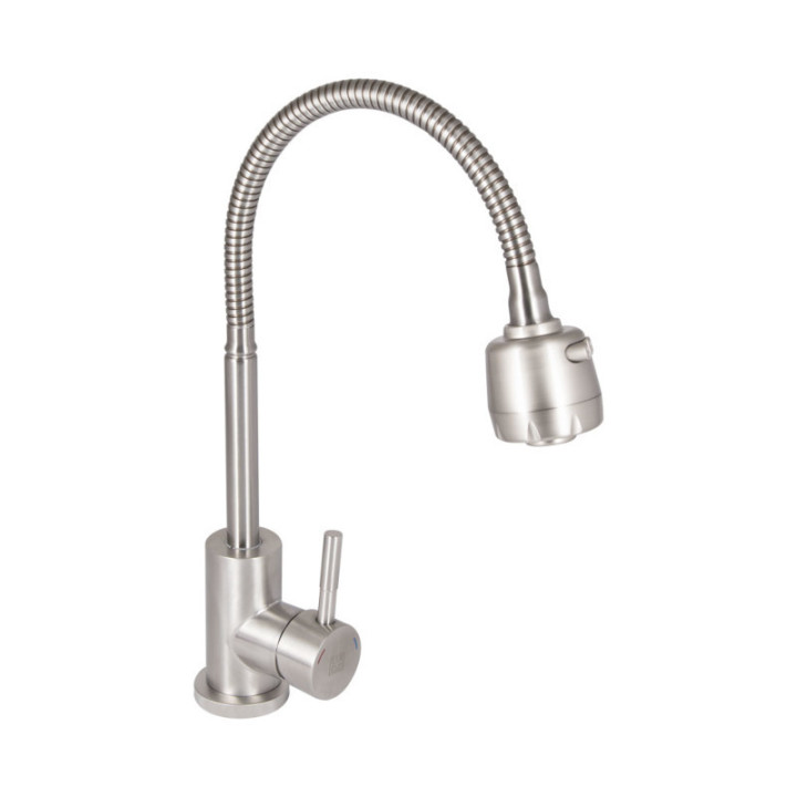 Змішувач для кухні Pure 015F3 GraphiteGrey (k35) з гнучким виливом Brinex