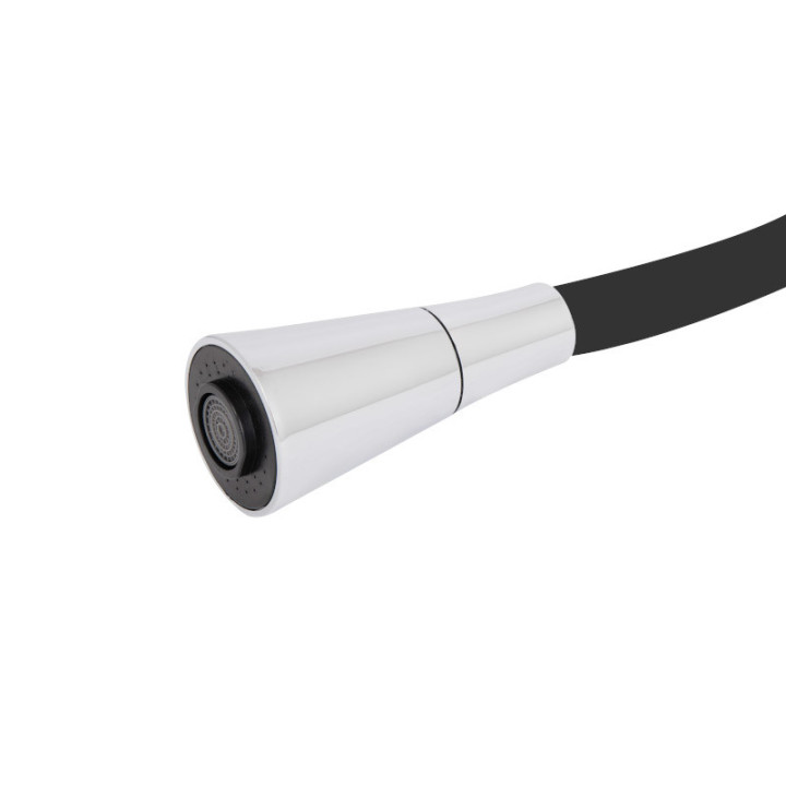 Змішувач для кухні Brinex Pure 015F3 із гнучким виливом Nickel/Black