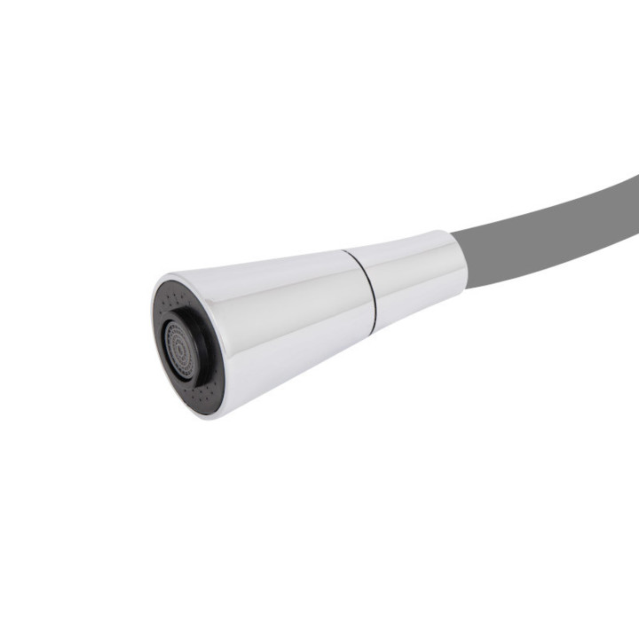 Змішувач для кухні Brinex Pure 015F3 із гнучким виливом Nickel/Black