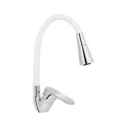 Змішувач для кухні Brinex Pure 015F3 із гнучким виливом Nickel/Black